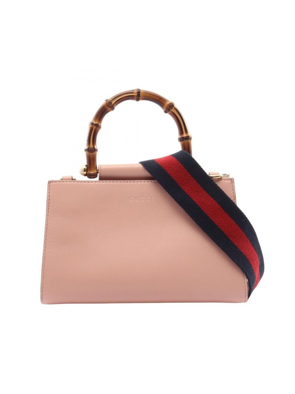 Gucci Nymphaea Bamboo 2-Way Pink Leather Shoulder Bag - Picture 1 of 12